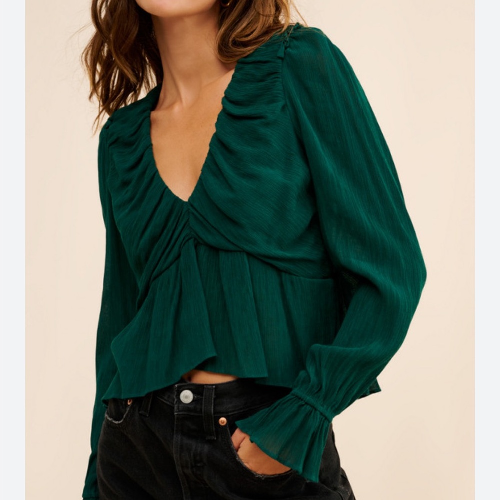 Free People - Daia Ruched Peplum Top